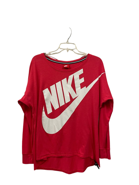 Top Long Sleeve By Nike In Pink, Size: L