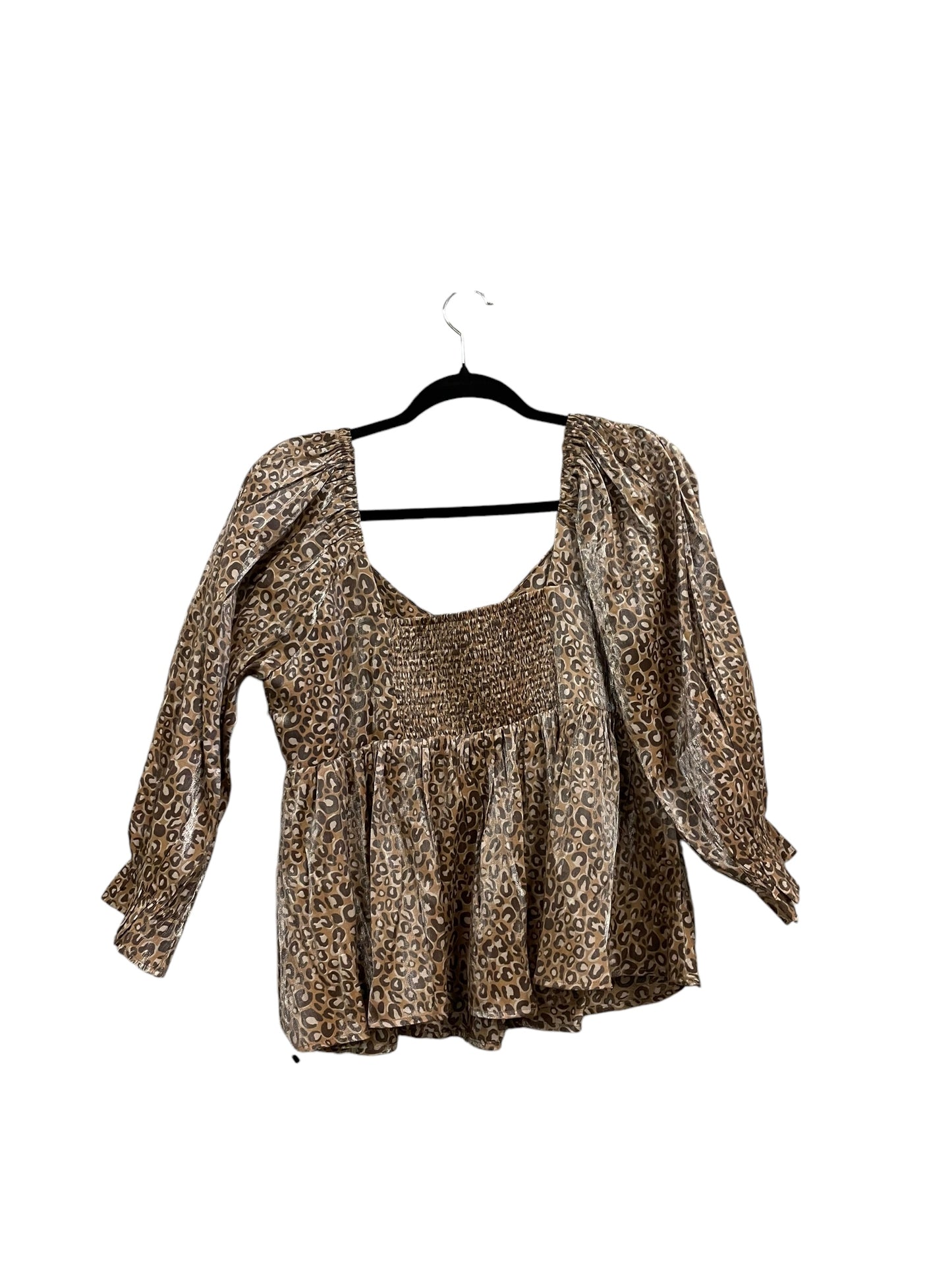 Top Long Sleeve By Entro In Animal Print, Size: L