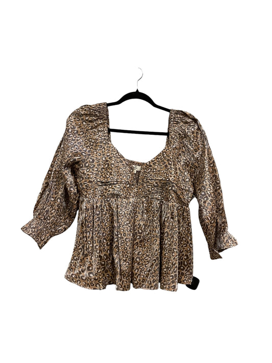 Top Long Sleeve By Entro In Animal Print, Size: L