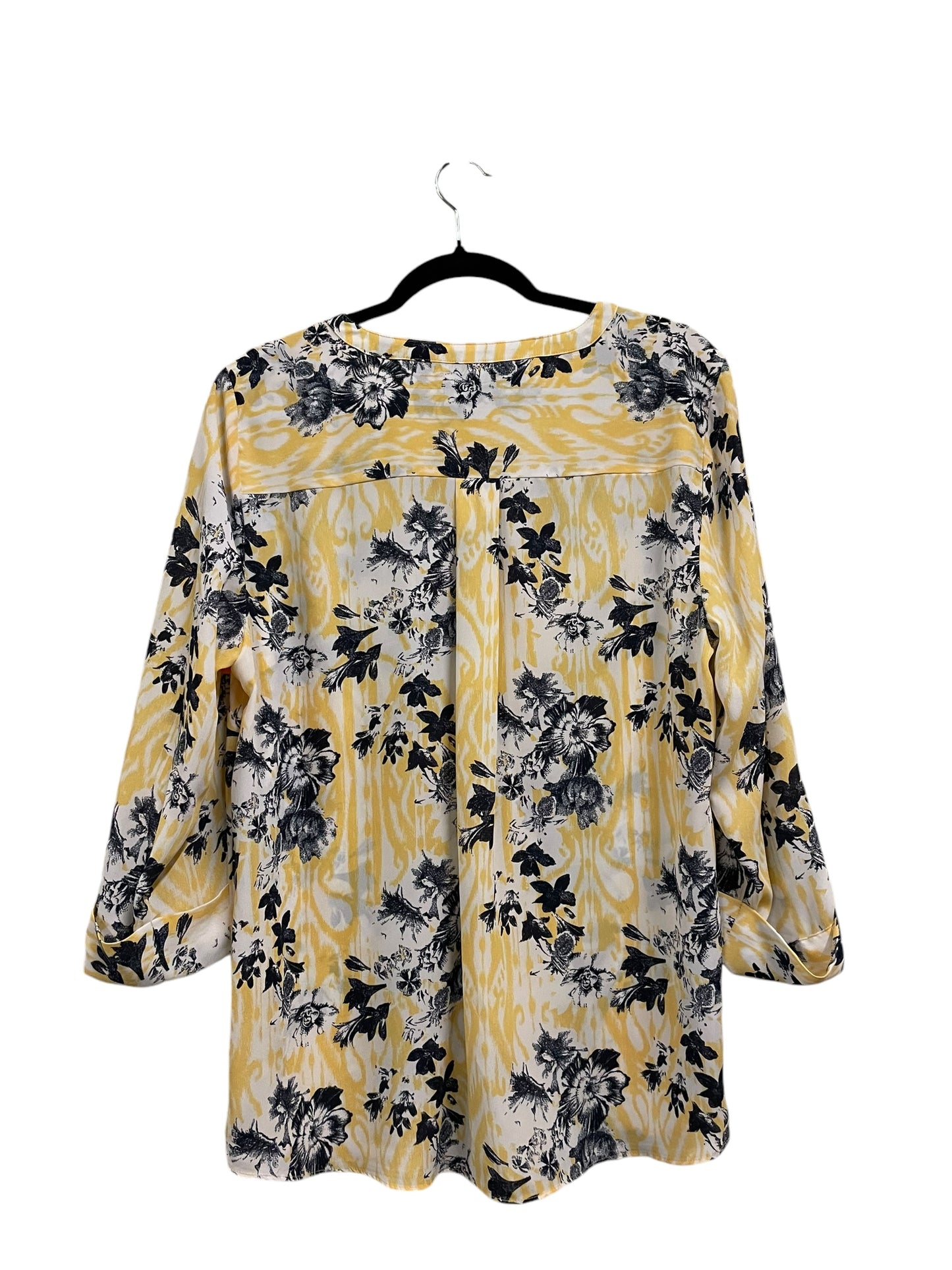 Top Long Sleeve By Jm Collections In Yellow, Size: L