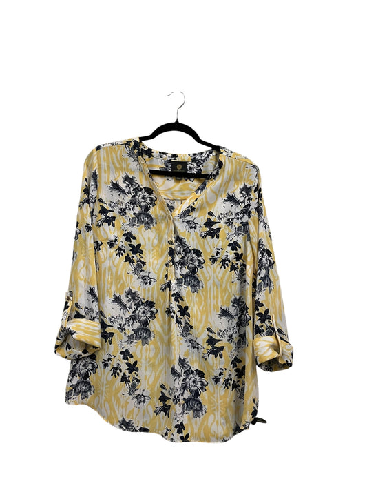 Top Long Sleeve By Jm Collections In Yellow, Size: L