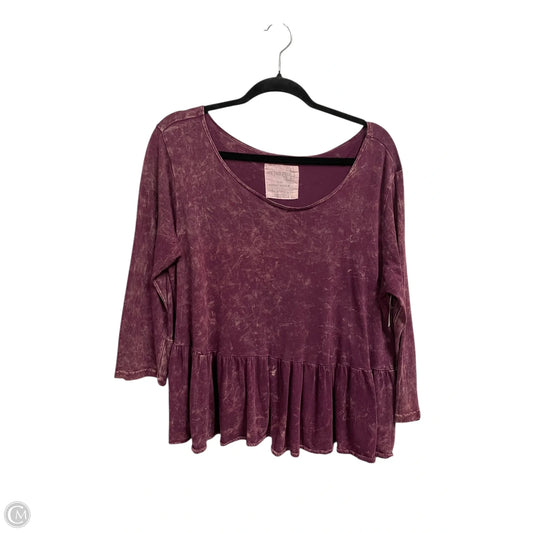 Top Long Sleeve By We The Free In Purple, Size: L