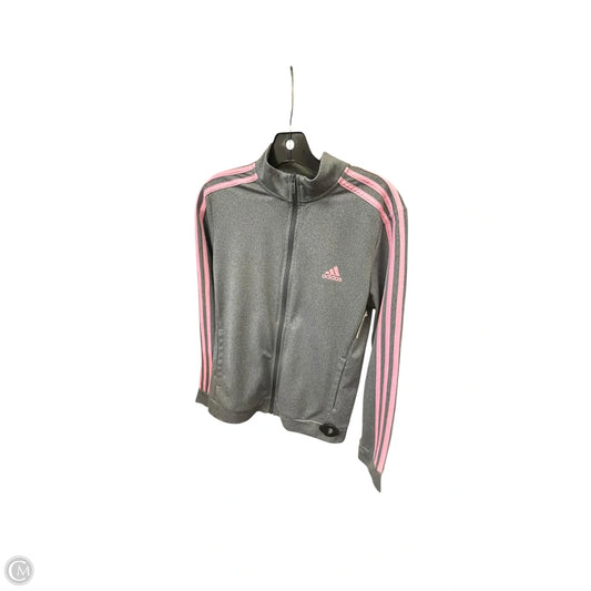 Athletic Jacket By Adidas In Grey, Size: M