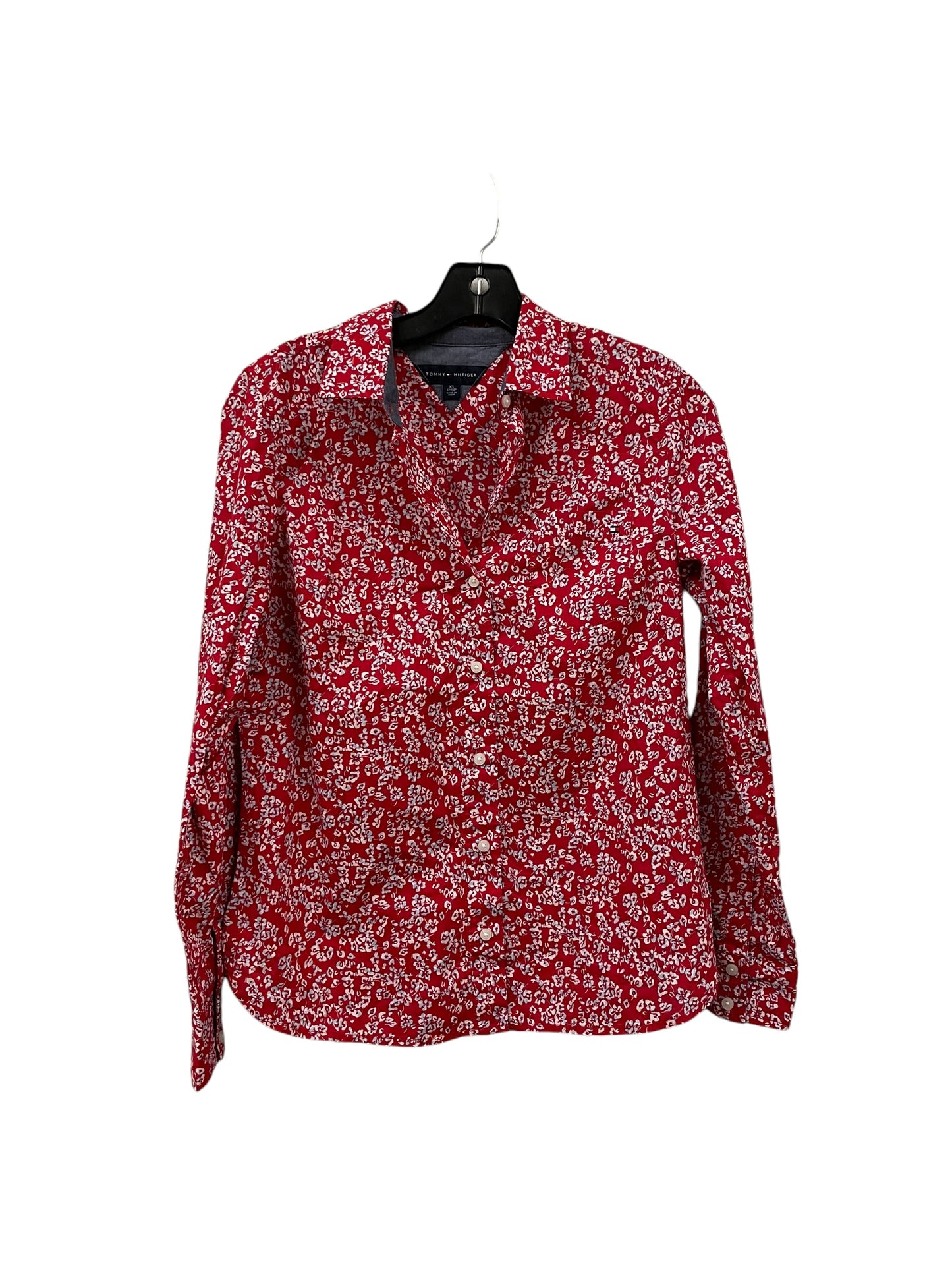 Top Long Sleeve By Tommy Hilfiger In Red, Size: Xs