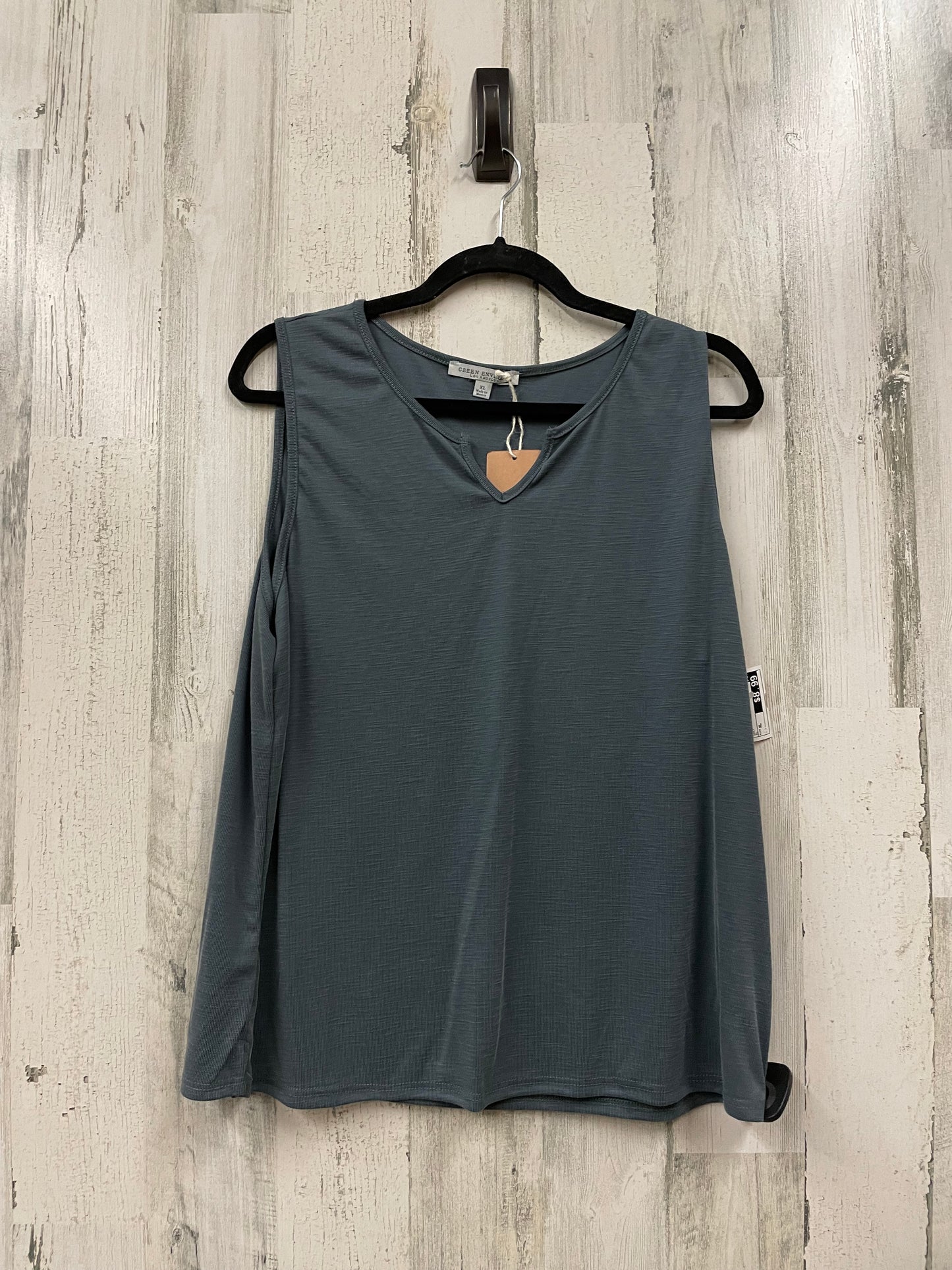 Grey Top Sleeveless Green Envelope, Size Xl