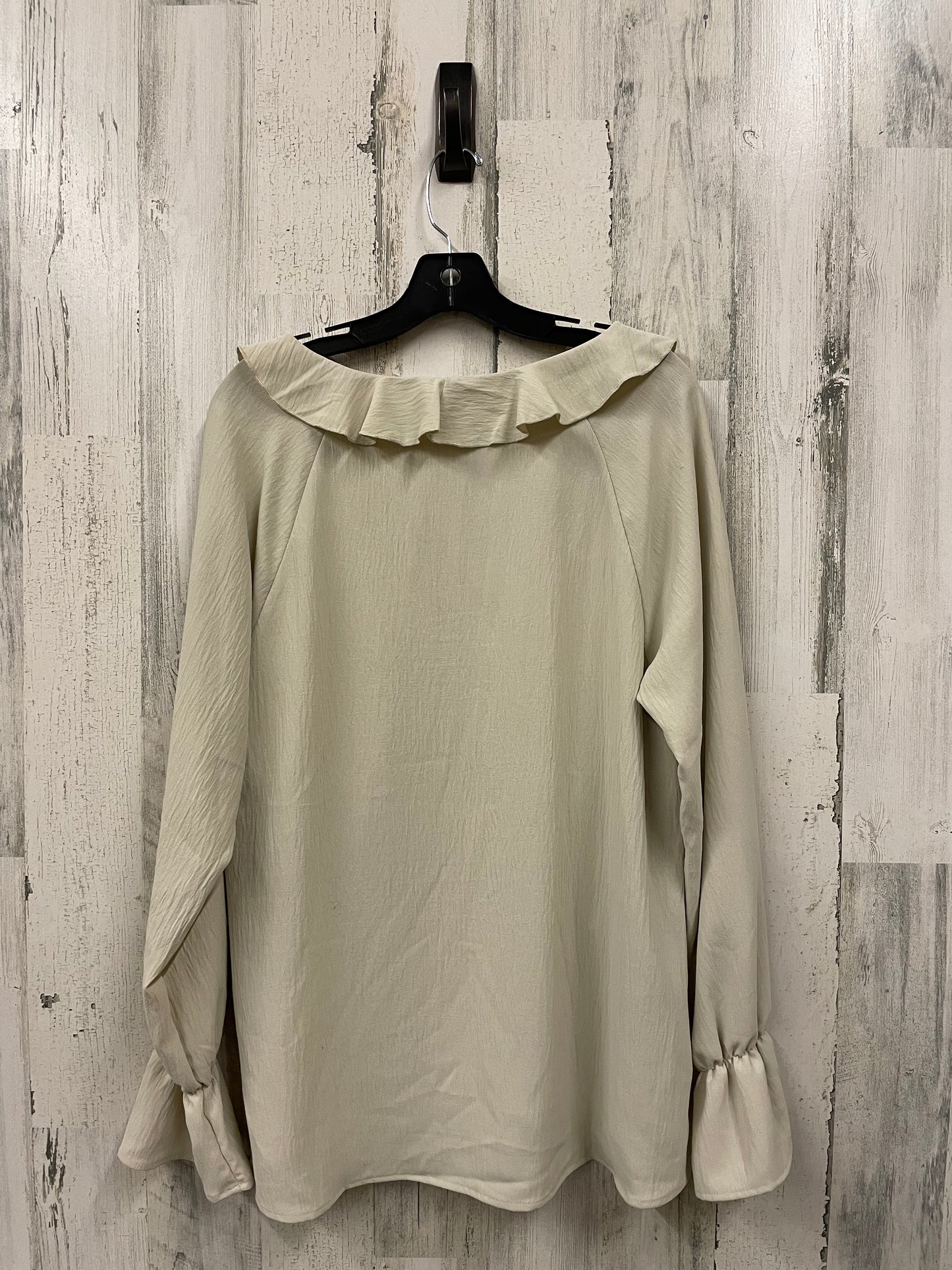 Top Long Sleeve By Oddi In Cream, Size: L