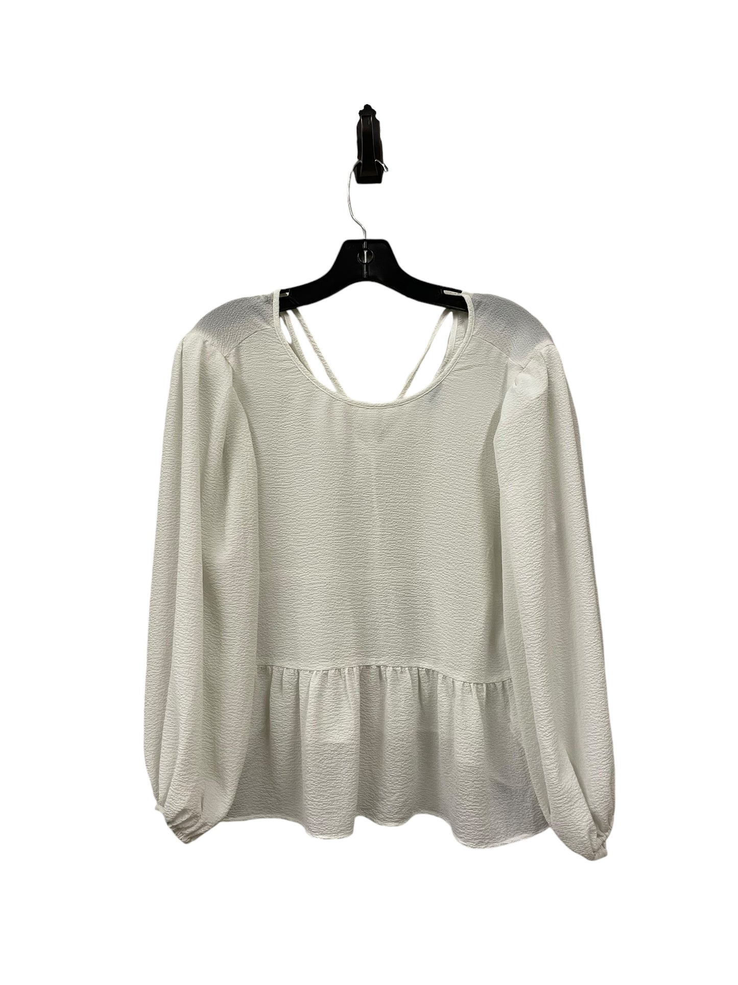 Top Long Sleeve By Express In White, Size: M