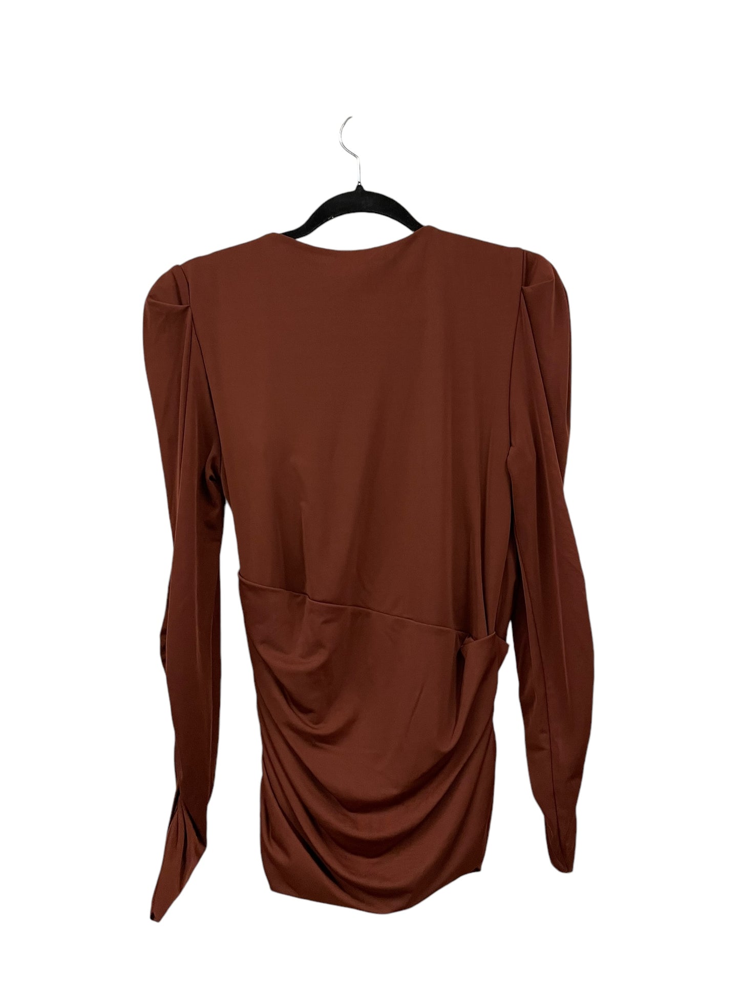 Top Long Sleeve By International Concepts In Brown, Size: L