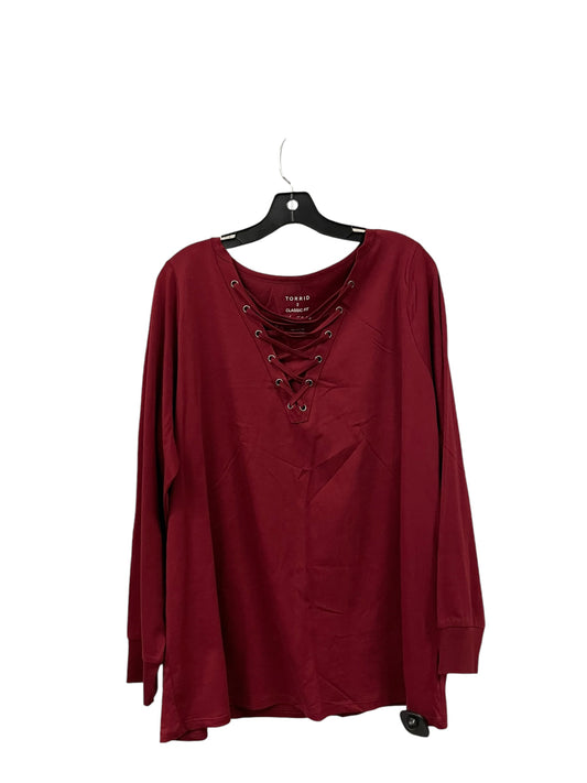 Top Long Sleeve By Torrid In Red, Size: 2x