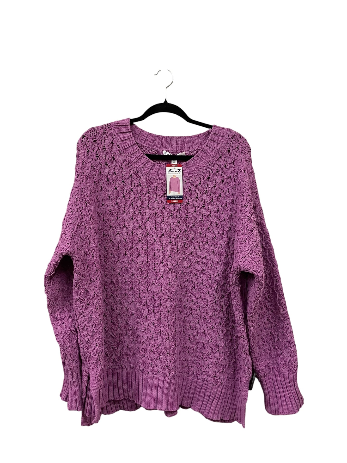 Sweater By Seven 7 In Purple, Size: Xl