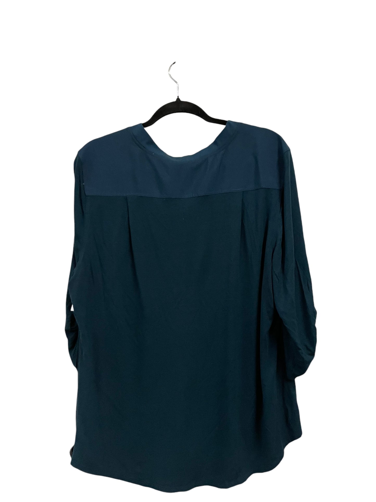 Top Long Sleeve By Calvin Klein In Teal, Size: L