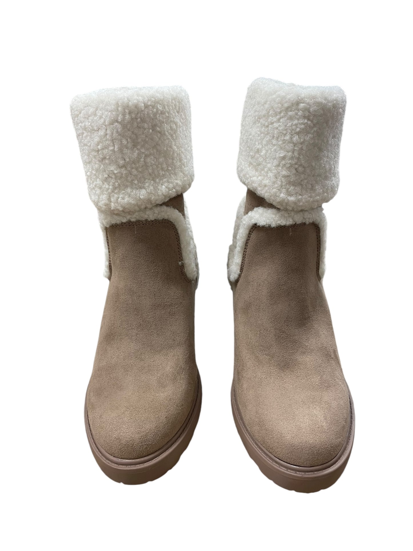 Boots Ankle Heels By Just Fab In Tan, Size: 8.5