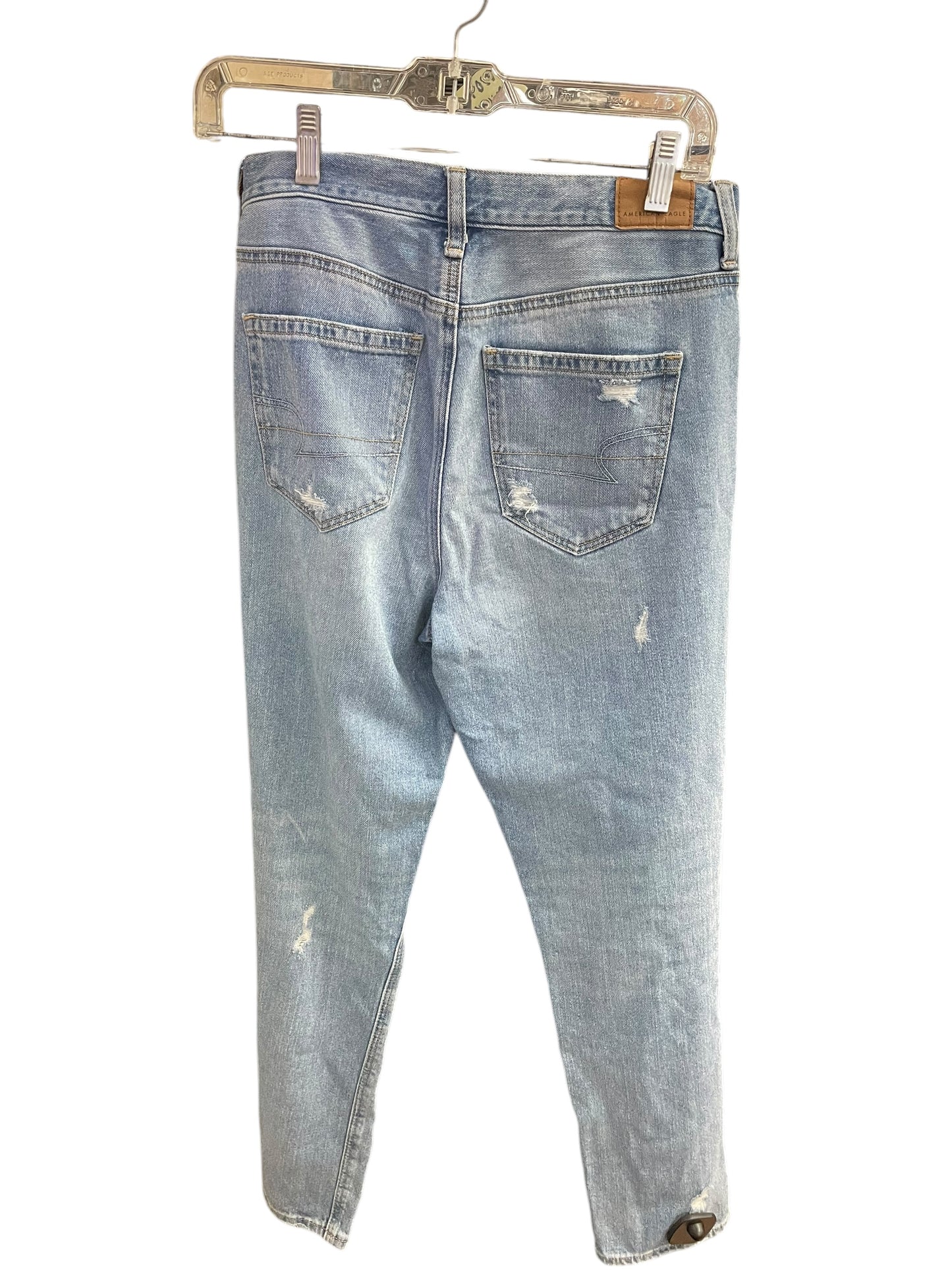 Jeans Straight By American Eagle In Blue Denim, Size: 4