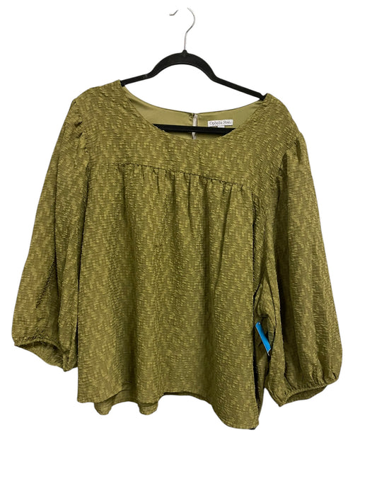 Top Long Sleeve By Ophelia Roe In Green, Size: 3x