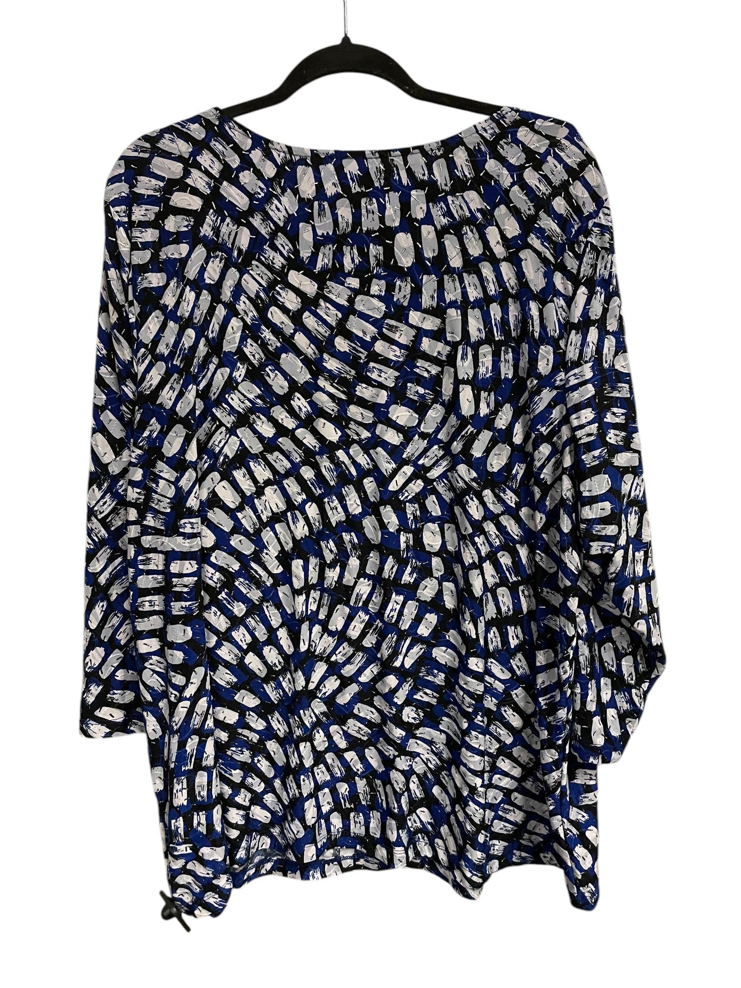 Top Long Sleeve By Jm Collections In Blue, Size: 3x