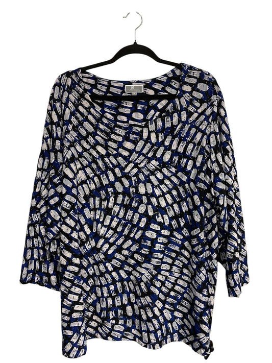 Top Long Sleeve By Jm Collections In Blue, Size: 3x