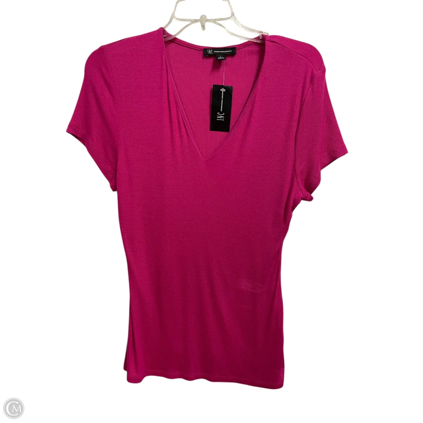 Top Short Sleeve Basic By Inc In Pink, Size: L