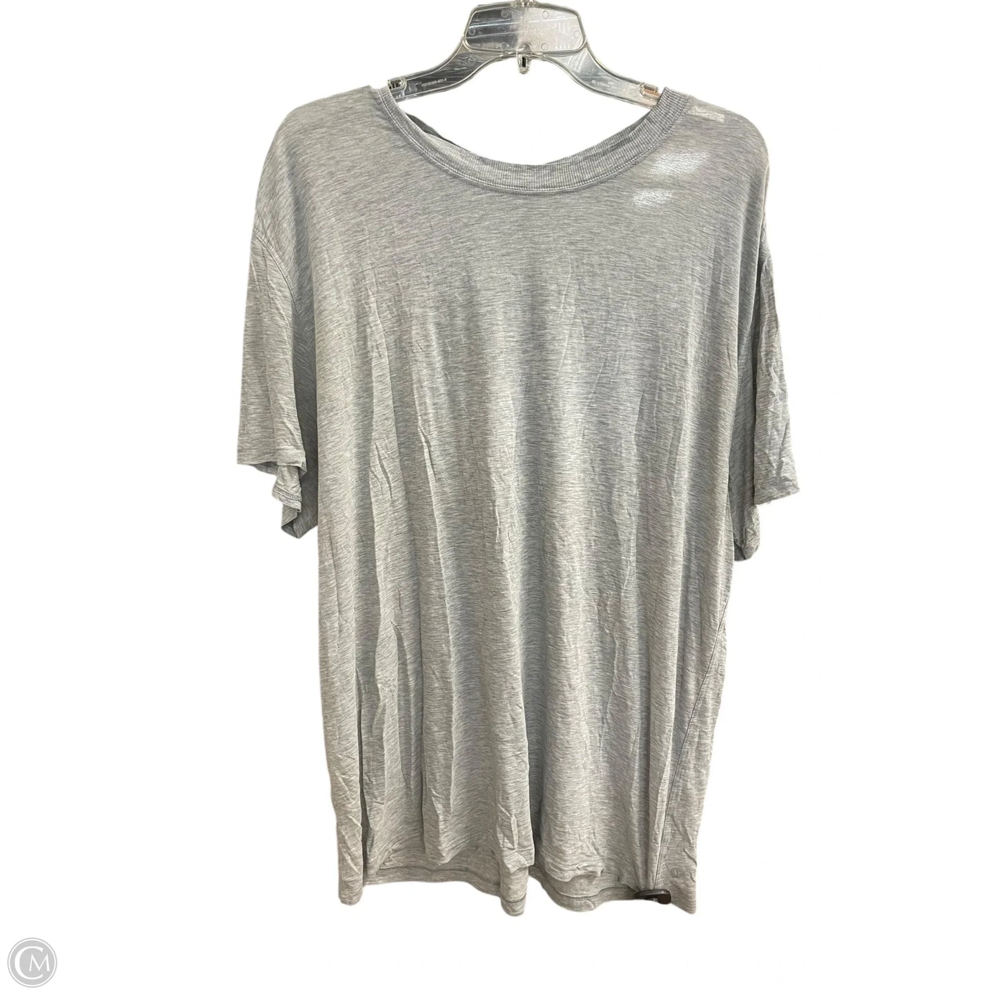 Athletic Top Short Sleeve By Lululemon In Grey, Size: L
