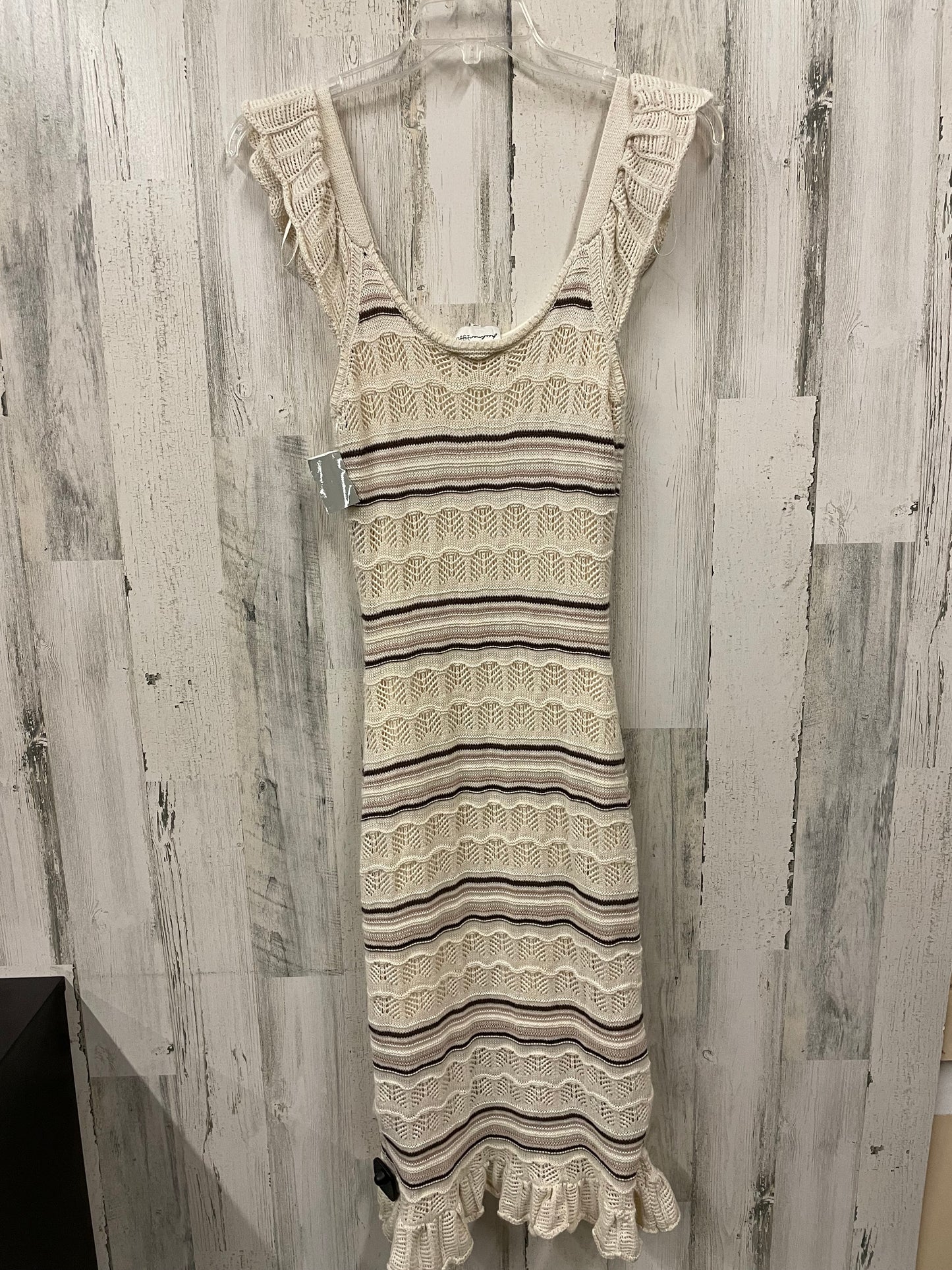 Cream Dress Casual Midi Freshman, Size S