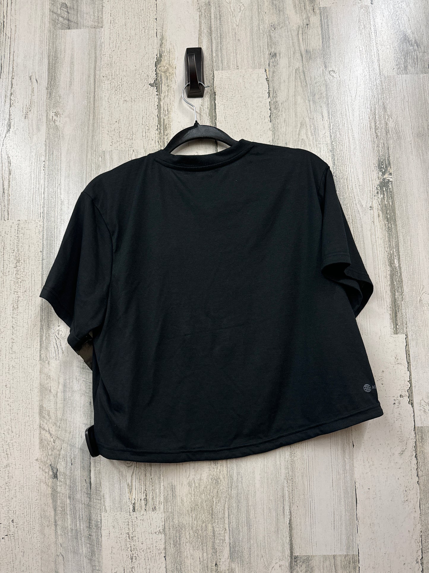 Black Athletic Top Short Sleeve Adidas, Size M