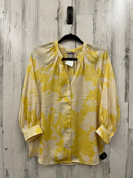 Top Long Sleeve By H&m In Yellow, Size: S