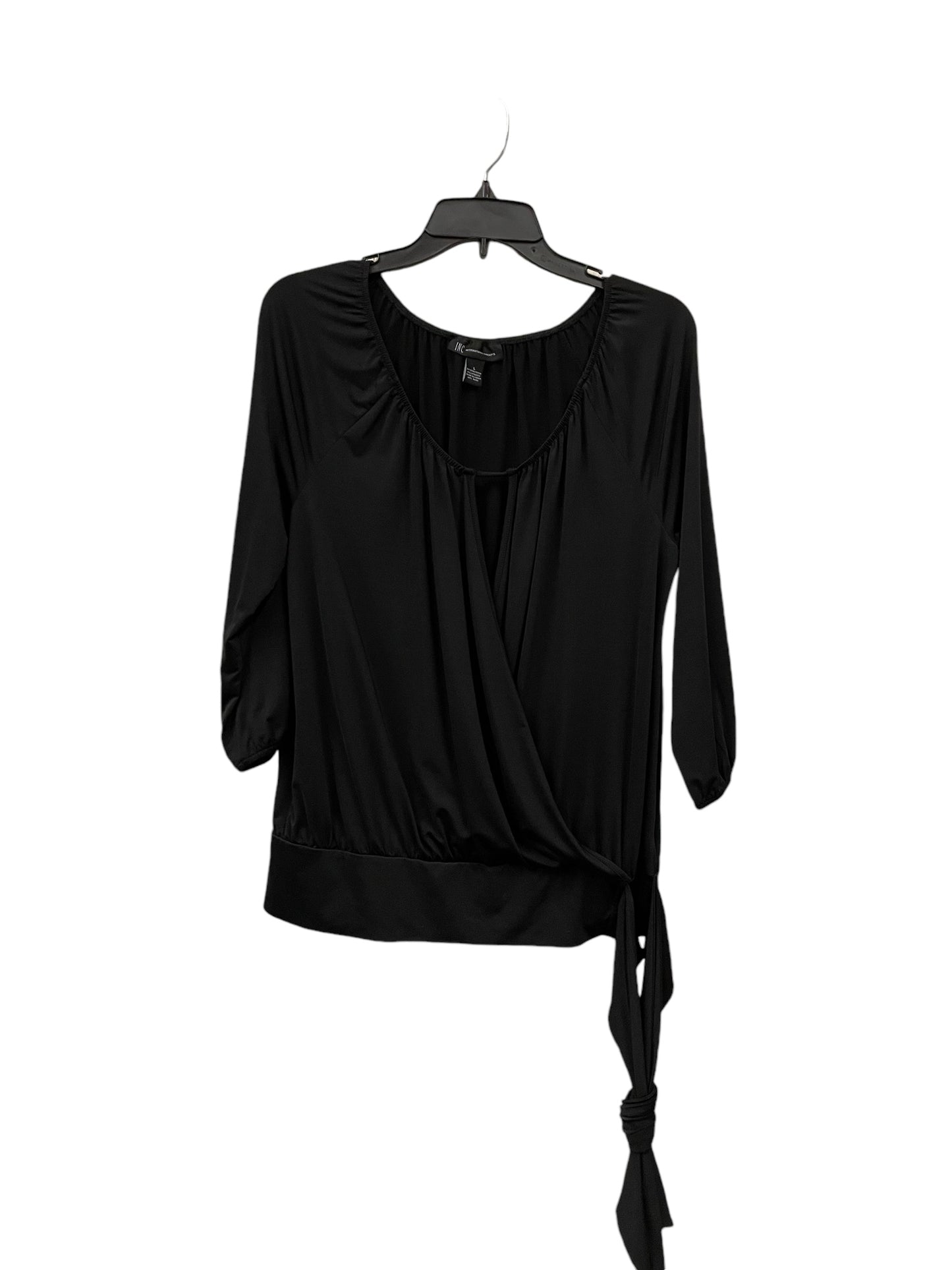 Top Long Sleeve By International Concepts In Black, Size: L