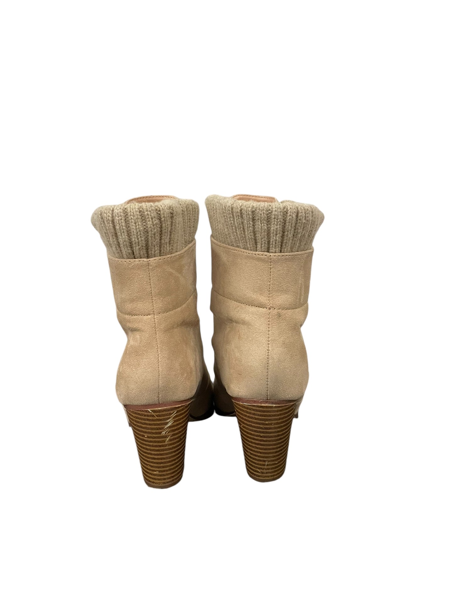 Boots Ankle Heels By Just Fab In Cream, Size: 7