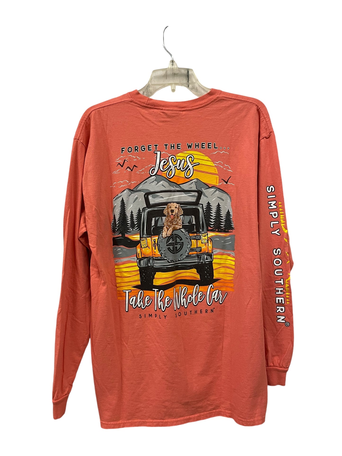 Top Long Sleeve By Simply Southern In Orange, Size: L