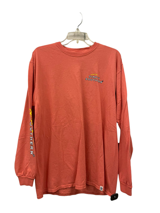 Top Long Sleeve By Simply Southern In Orange, Size: L