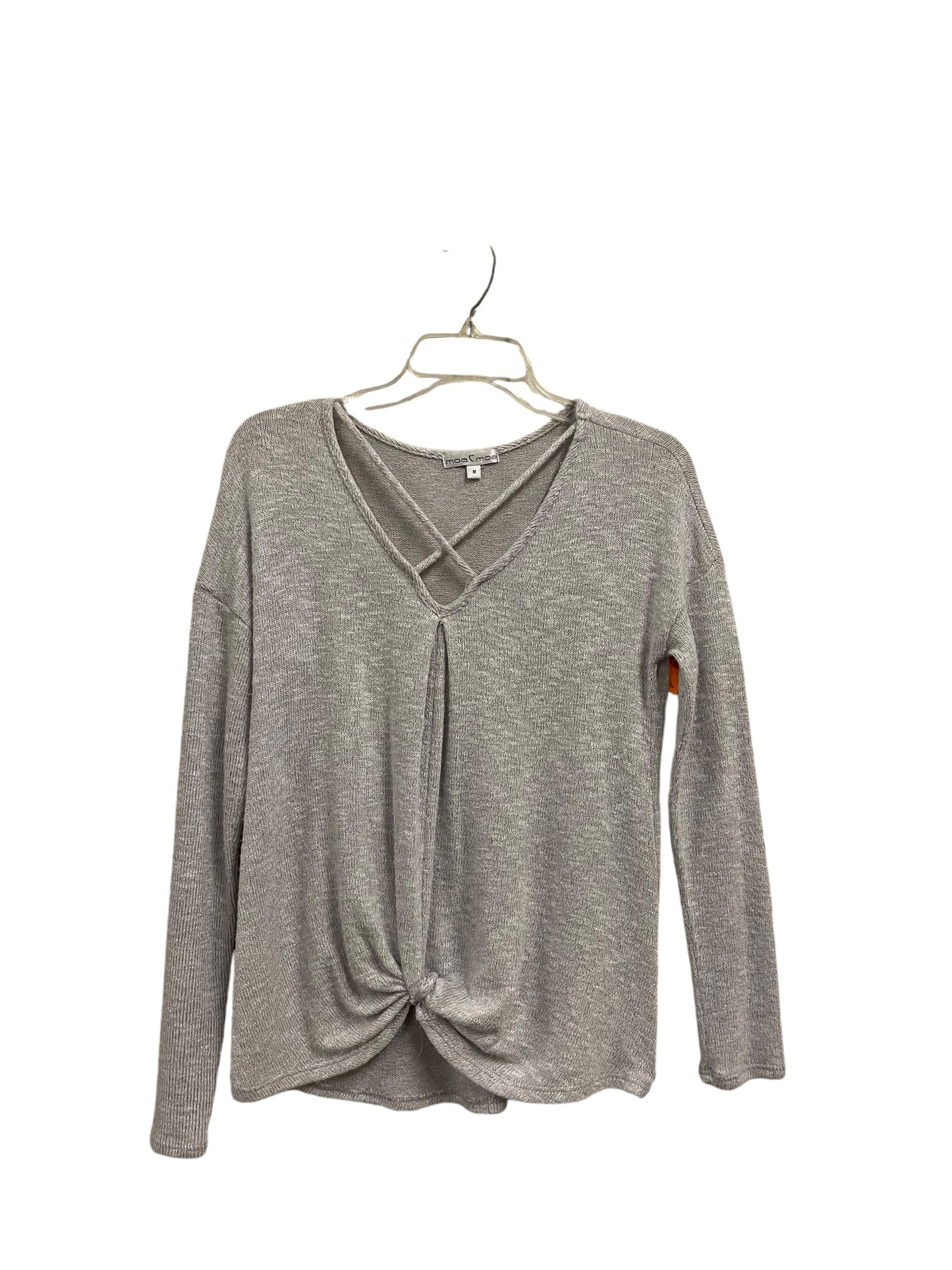 Top Long Sleeve By Moa Moa In Grey, Size: M