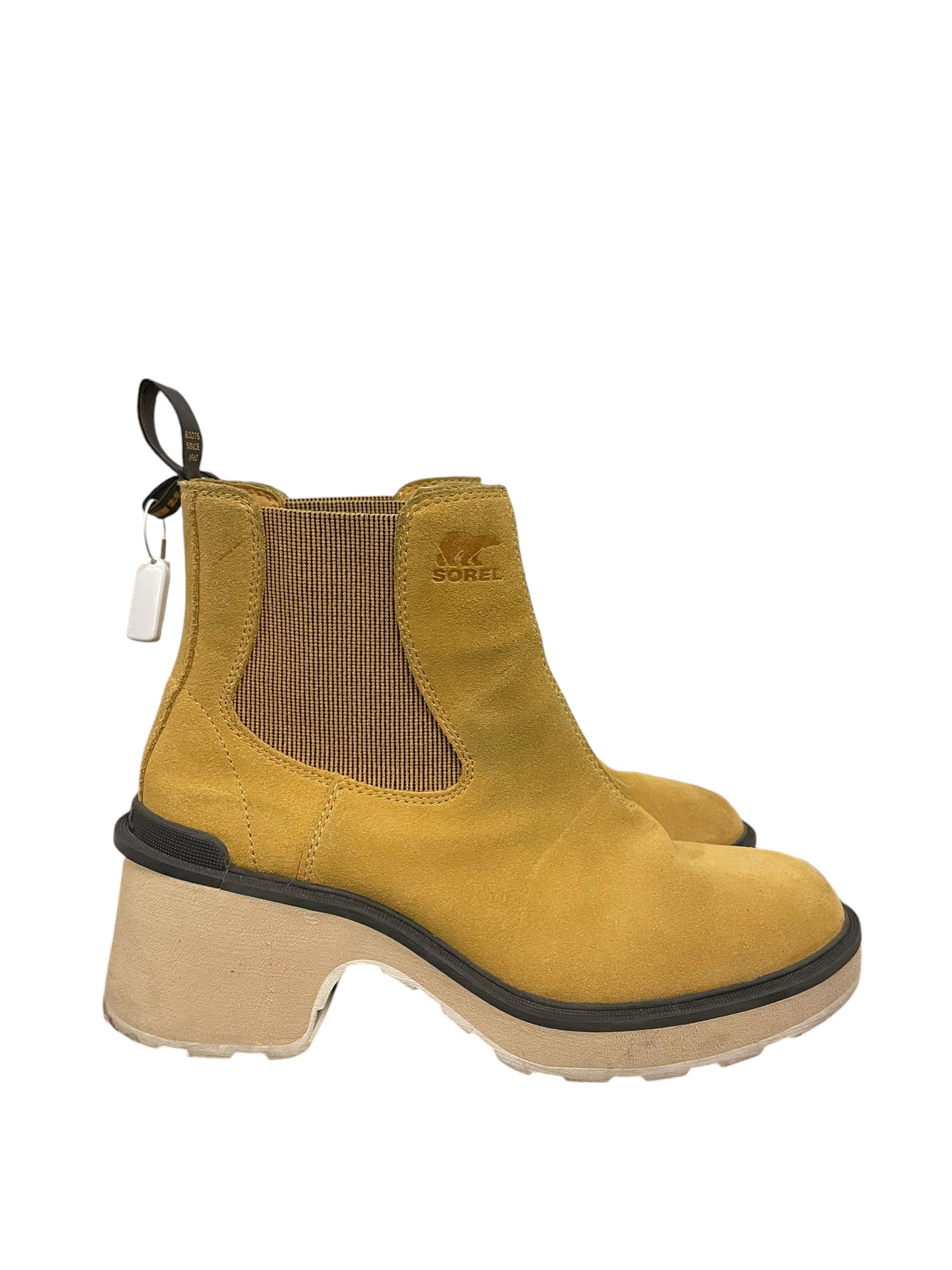 Boots Ankle Heels By Sorel In Yellow, Size: 10