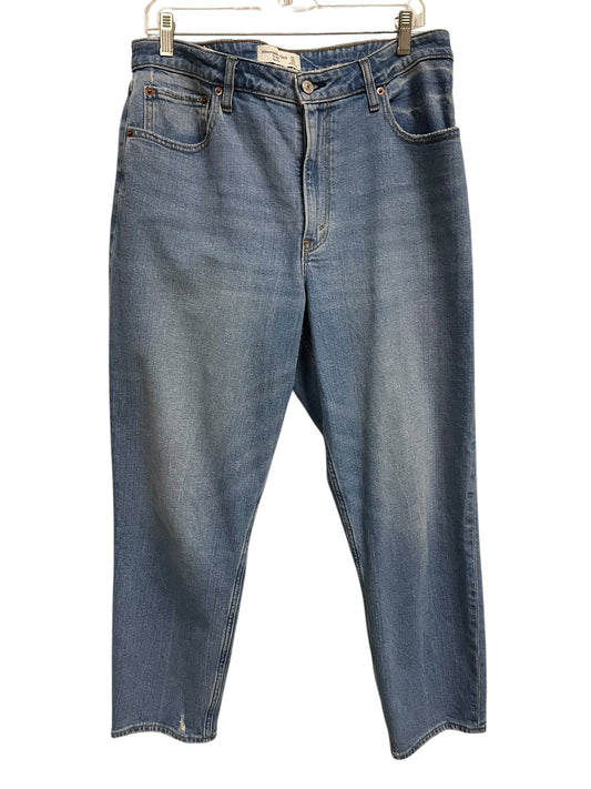 Jeans Wide Leg By Abercrombie And Fitch In Blue Denim, Size: 12