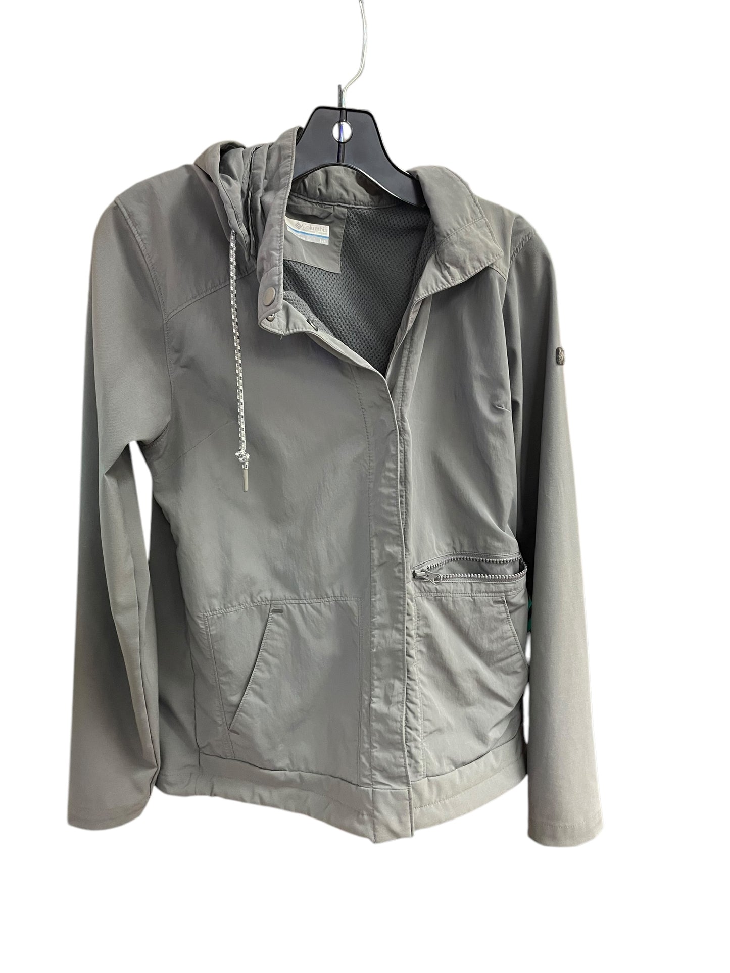 Jacket Windbreaker By Columbia In Grey, Size: S