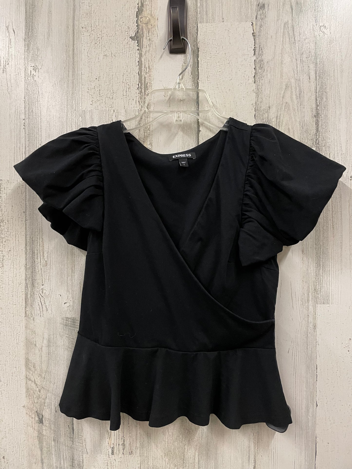 Top Short Sleeve By Express In Black, Size: S