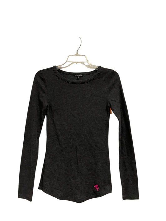 Top Long Sleeve By Express In Grey, Size: M