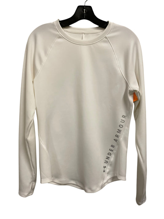 Athletic Top Long Sleeve Crewneck By Under Armour In White, Size: M