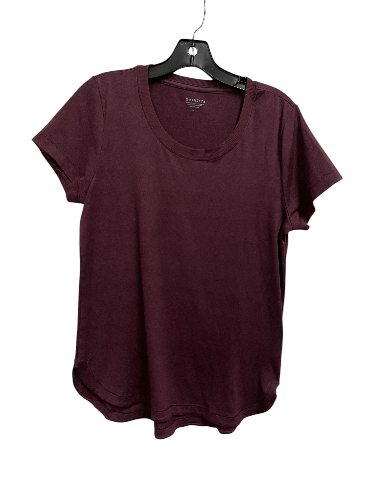 Athletic Top Short Sleeve By Athleta In Maroon, Size: M