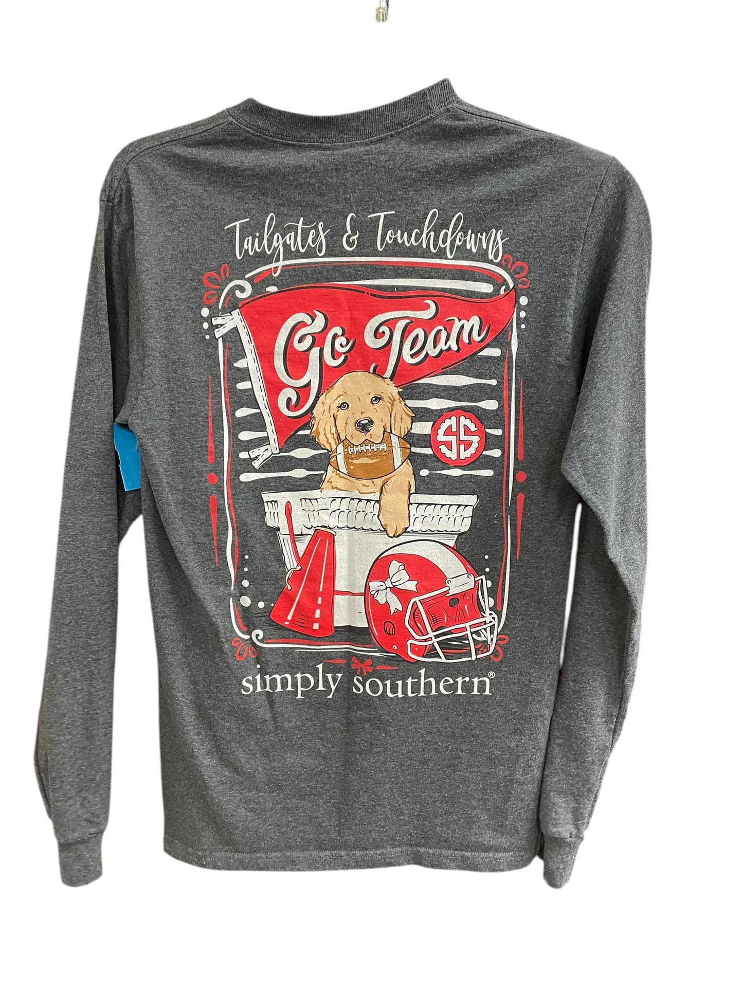 Top Long Sleeve By Simply Southern In Grey, Size: S