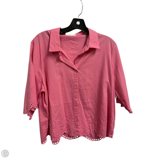 Top Short Sleeve By Beachlunchlounge In Pink, Size: L