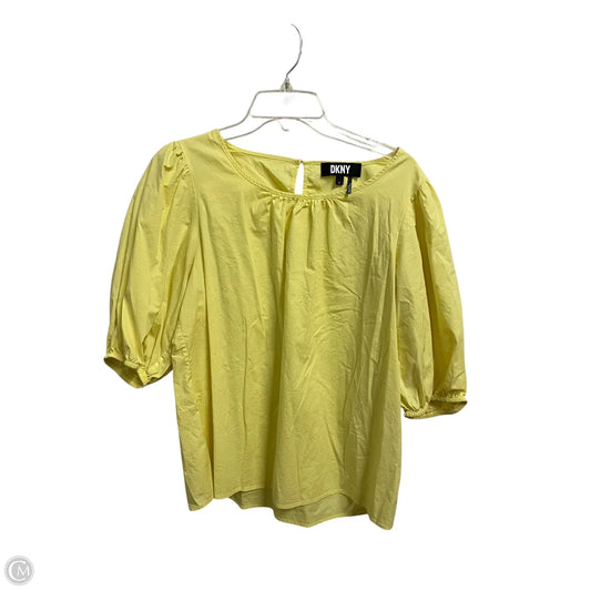 Top Short Sleeve By Dkny In Yellow, Size: Xl