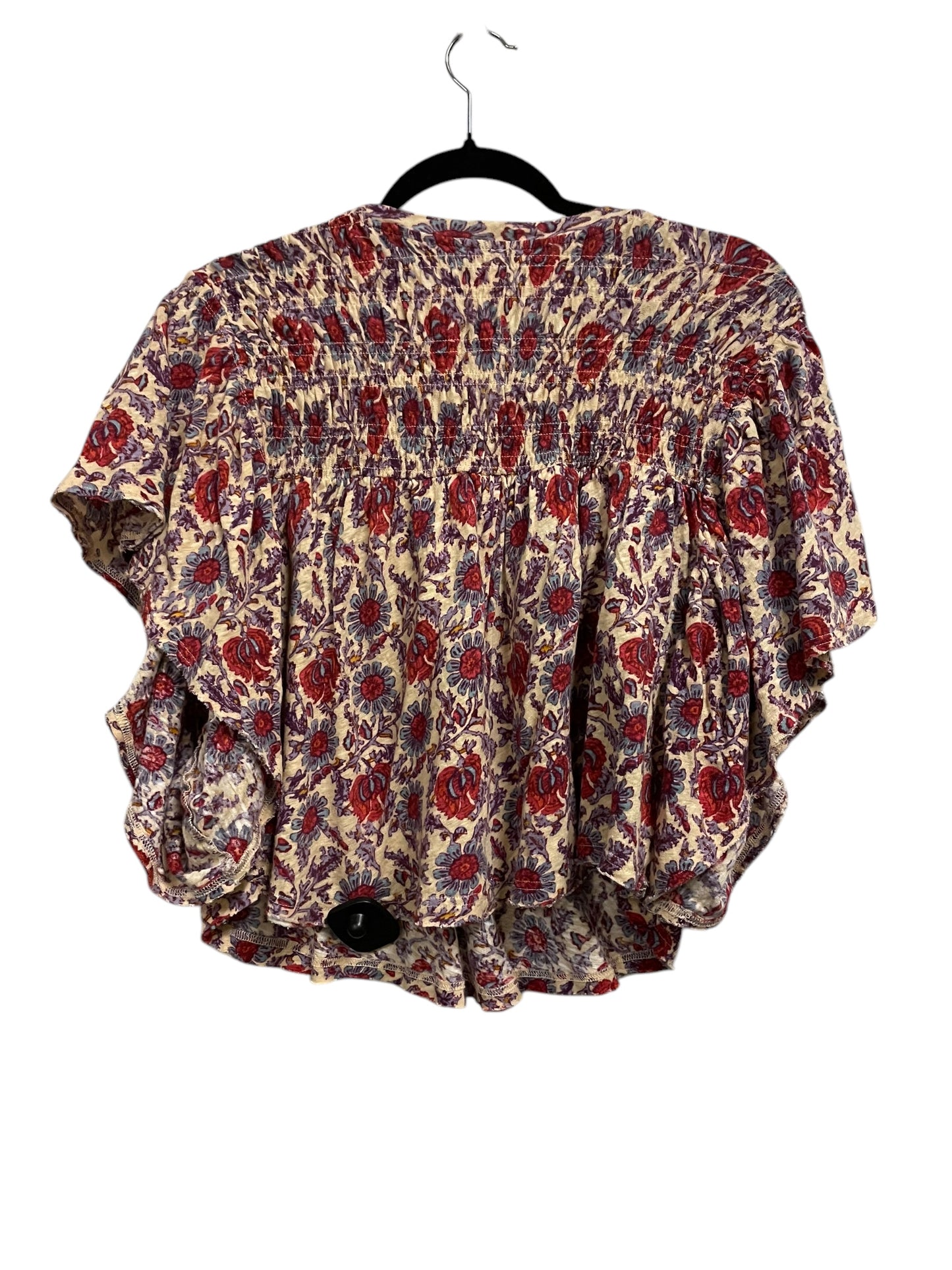 Top Short Sleeve By Free People In Floral Print, Size: M