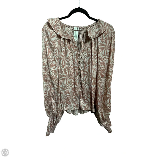 Top Long Sleeve By Anthropologie In Pink, Size: S