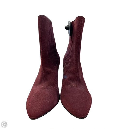 Boots Ankle Heels By Clothes Mentor In Red, Size: 10