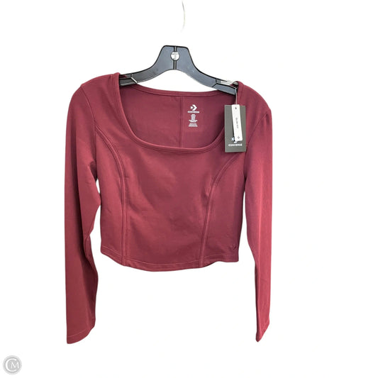 Top Long Sleeve By Converse In Maroon, Size: M
