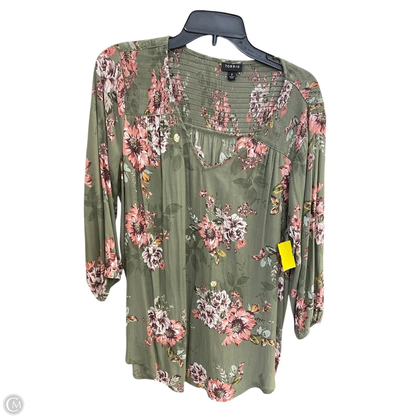 Top Long Sleeve By Torrid In Green, Size: 2x