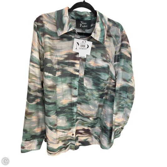 Top Long Sleeve By Clothes Mentor In Green, Size: 1x