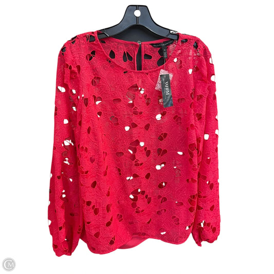 Top Long Sleeve By White House Black Market In Pink, Size: Xl