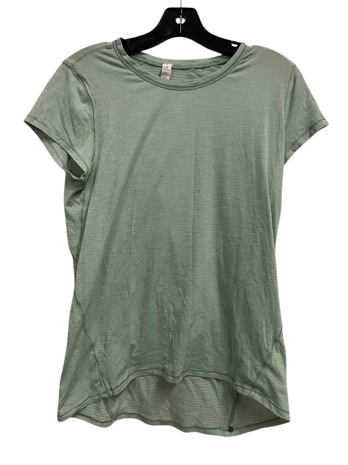 Athletic Top Short Sleeve By Lululemon In Green, Size: 8