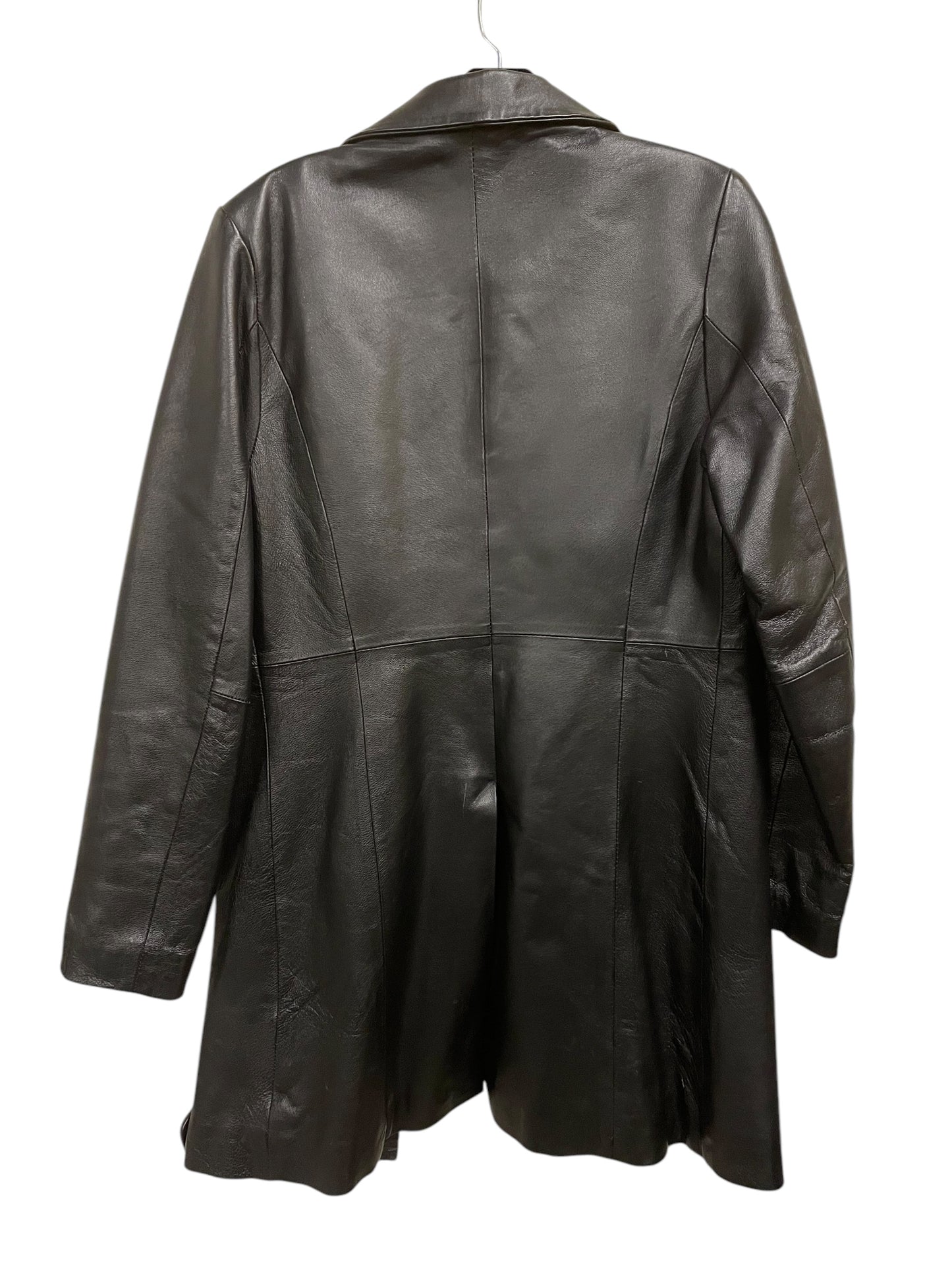 Coat Leather By Clothes Mentor In Black, Size: M