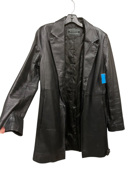 Coat Leather By Clothes Mentor In Black, Size: M